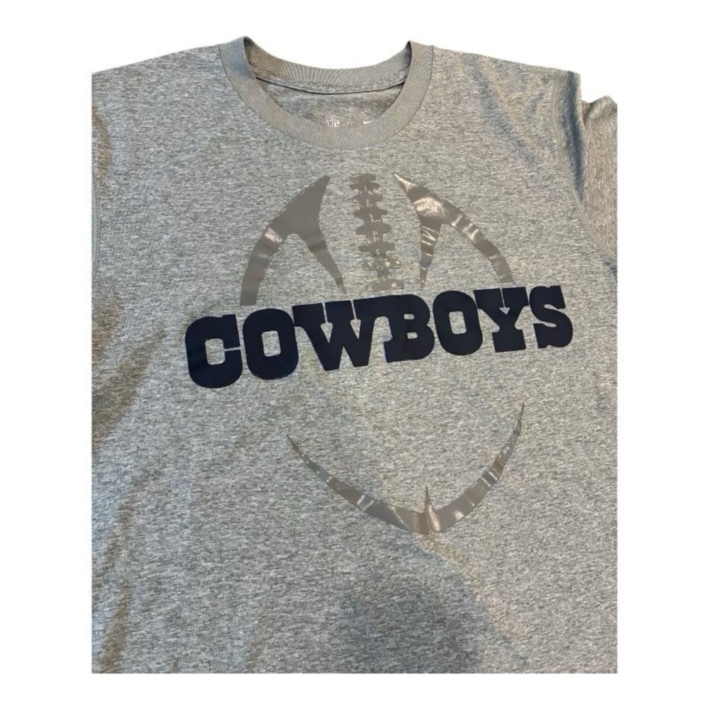 Dallas Cowboys Spell-Out Nike Dry Fit Team Apparel T-Shirt - Gray - Adult Medium - Picture 2 of 6